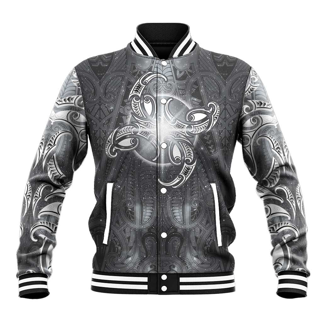 New Zealand Matariki Ururangi Baseball Jacket Maori Moko Grey Galaxy
