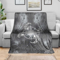New Zealand Matariki Ururangi Blanket Maori Moko Grey Galaxy
