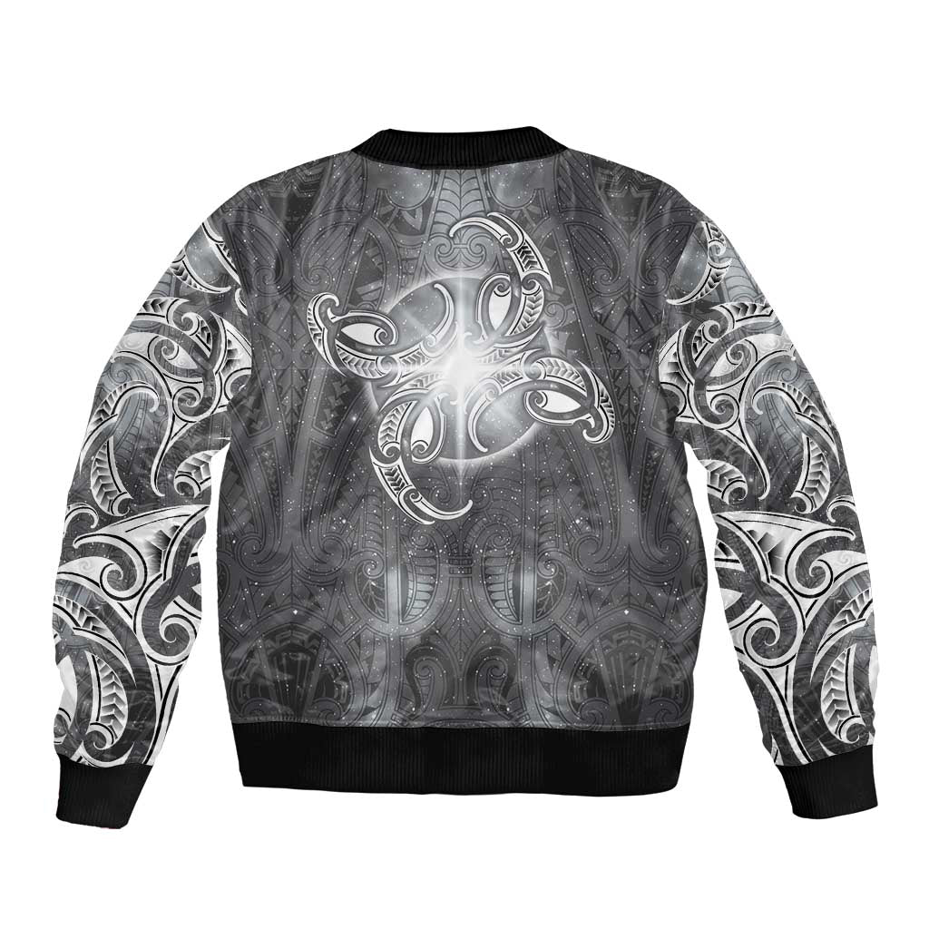 New Zealand Matariki Ururangi Bomber Jacket Maori Moko Grey Galaxy