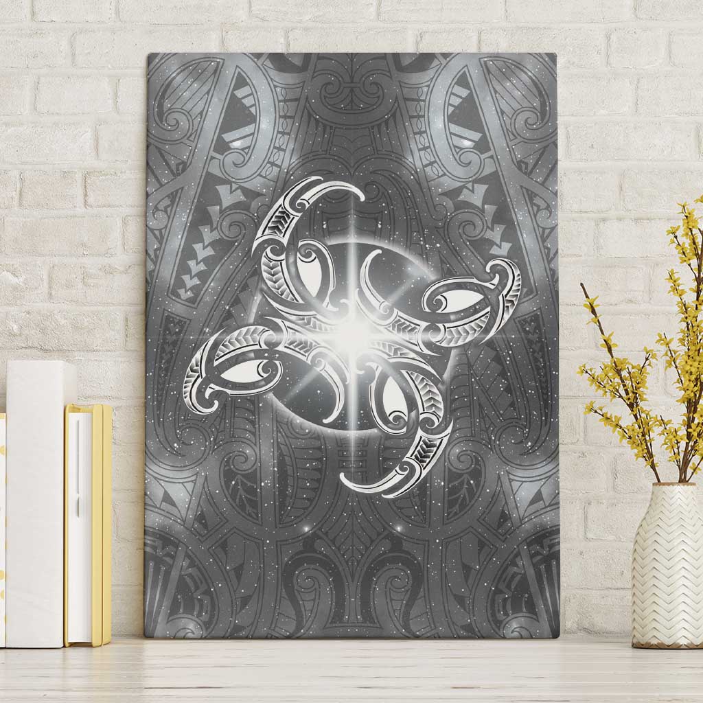 New Zealand Matariki Ururangi Canvas Wall Art Maori Moko Grey Galaxy LT05 Without Frame Grey - Polynesian Pride