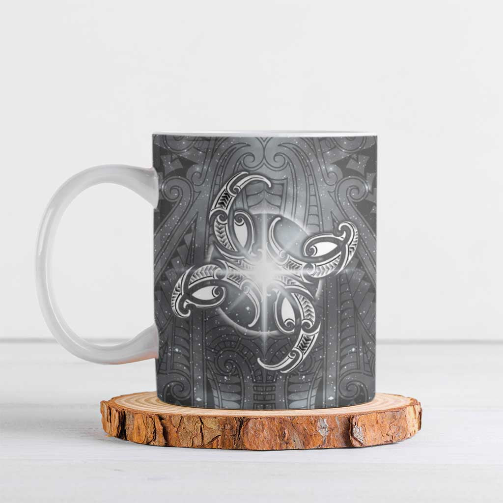 New Zealand Matariki Ururangi Ceramic Mug Maori Moko Grey Galaxy LT05 Grey - Polynesian Pride