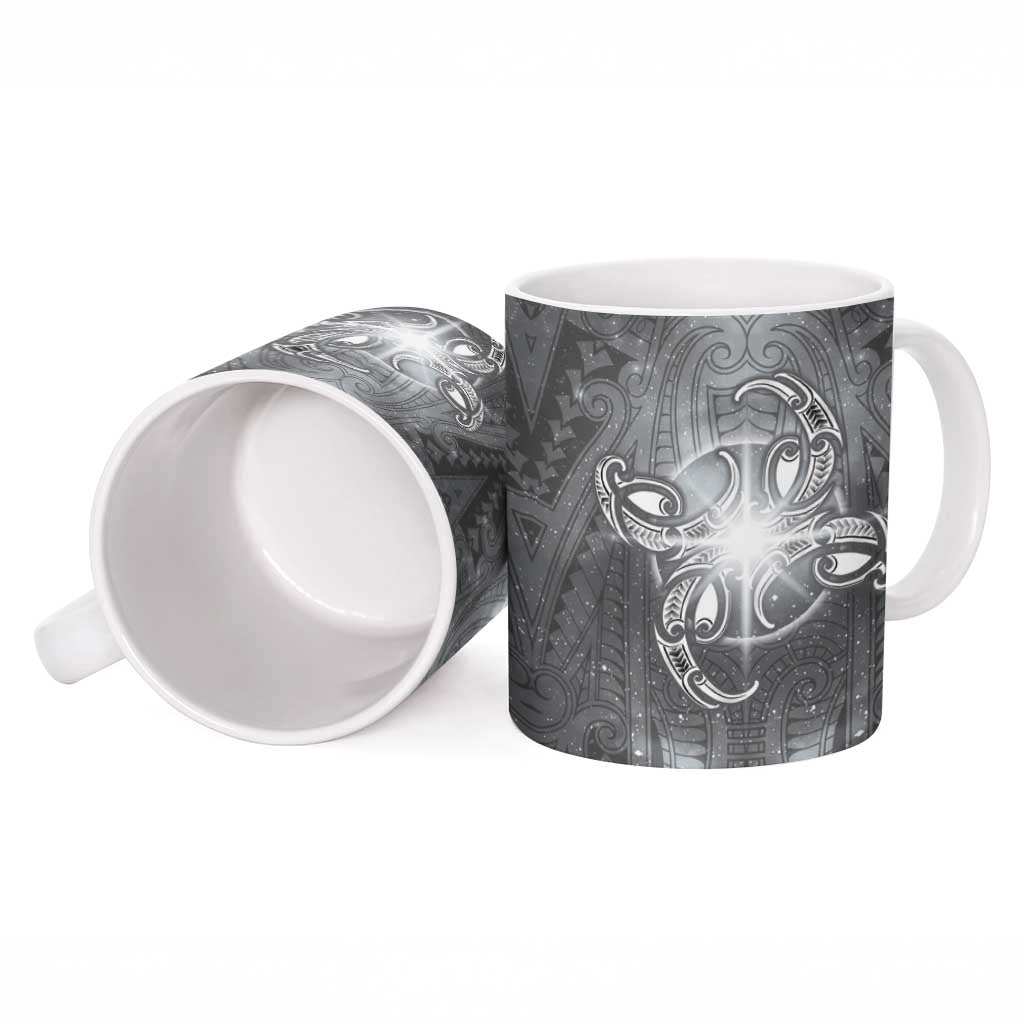 New Zealand Matariki Ururangi Ceramic Mug Maori Moko Grey Galaxy LT05 - Polynesian Pride