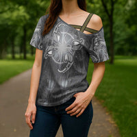 New Zealand Matariki Ururangi Cross Shoulder Shirt Maori Moko Grey Galaxy LT05 - Polynesian Pride
