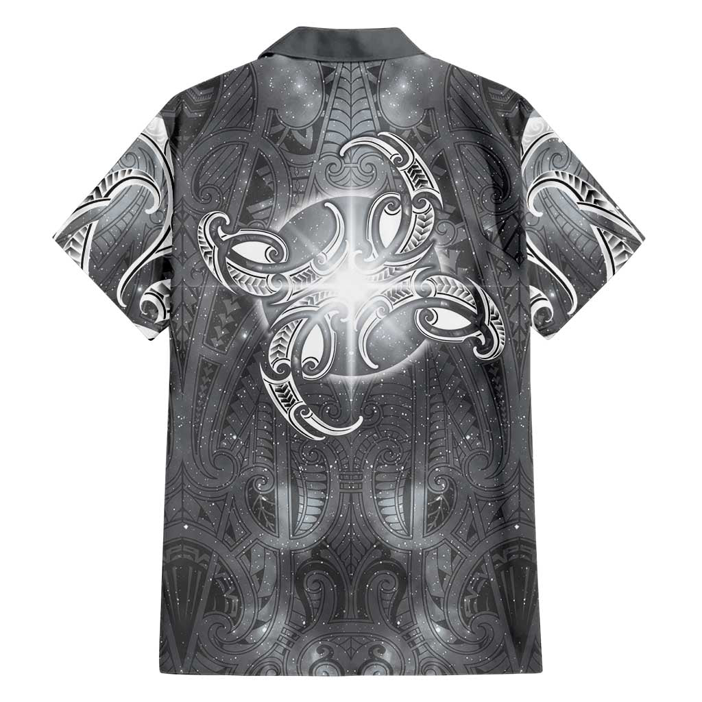 New Zealand Matariki Ururangi Family Matching Puletasi and Hawaiian Shirt Maori Moko Grey Galaxy LT05 - Polynesian Pride