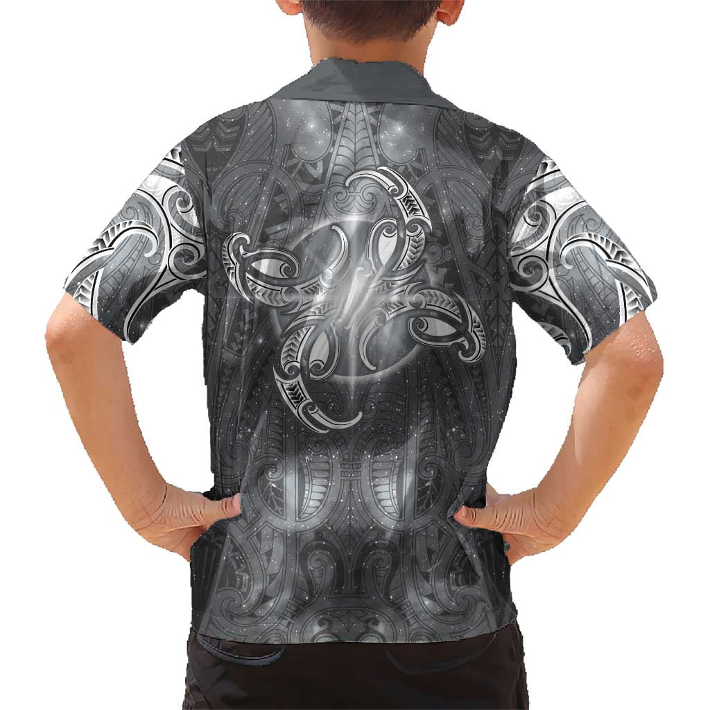 New Zealand Matariki Ururangi Family Matching Tank Maxi Dress and Hawaiian Shirt Maori Moko Grey Galaxy LT05 - Polynesian Pride