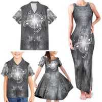 New Zealand Matariki Ururangi Family Matching Tank Maxi Dress and Hawaiian Shirt Maori Moko Grey Galaxy LT05 - Polynesian Pride