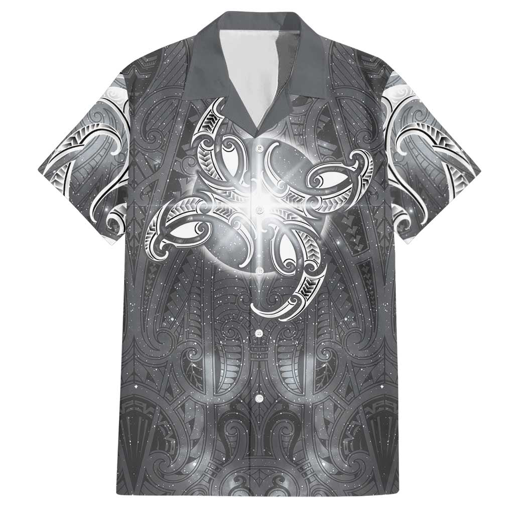 New Zealand Matariki Ururangi Hawaiian Shirt Maori Moko Grey Galaxy LT05 Grey - Polynesian Pride