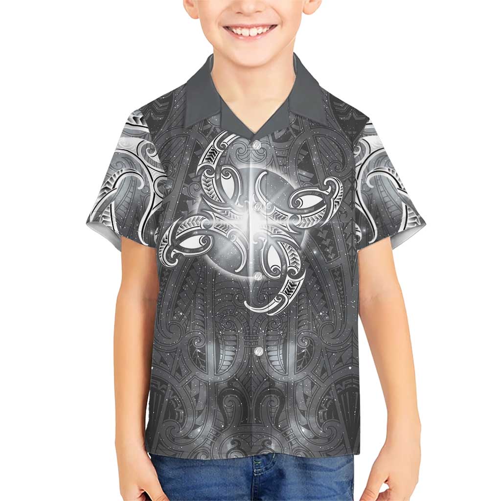 New Zealand Matariki Ururangi Hawaiian Shirt Maori Moko Grey Galaxy LT05 - Polynesian Pride
