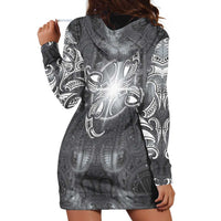 New Zealand Matariki Ururangi Hoodie Dress Maori Moko Grey Galaxy LT05 - Polynesian Pride
