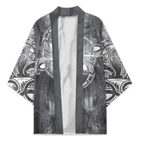 New Zealand Matariki Ururangi Kimono Maori Moko Grey Galaxy LT05 Unisex Grey - Polynesian Pride