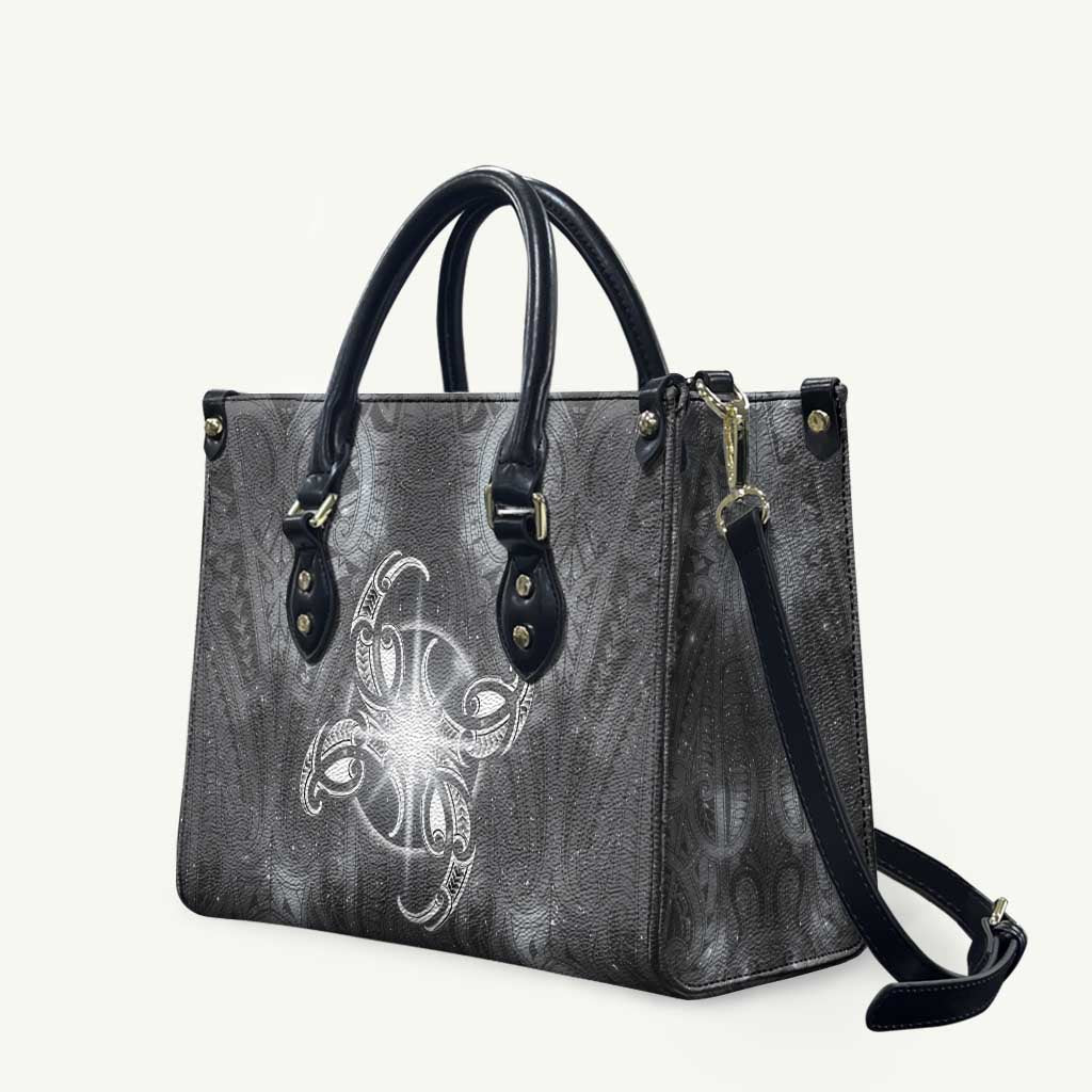 New Zealand Matariki Ururangi Leather Bag Maori Moko Grey Galaxy LT05 Grey - Polynesian Pride