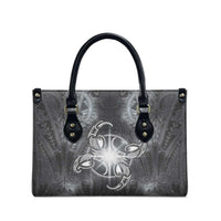 New Zealand Matariki Ururangi Leather Bag Maori Moko Grey Galaxy