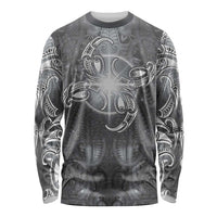 New Zealand Matariki Ururangi Long Sleeve Shirt Maori Moko Grey Galaxy