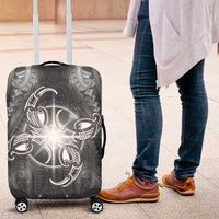 New Zealand Matariki Ururangi Luggage Cover Maori Moko Grey Galaxy LT05 Grey - Polynesian Pride