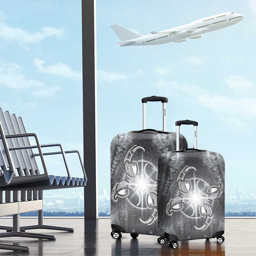 New Zealand Matariki Ururangi Luggage Cover Maori Moko Grey Galaxy LT05 - Polynesian Pride
