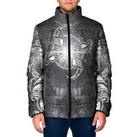 New Zealand Matariki Ururangi Padded Jacket Maori Moko Grey Galaxy LT05 Men Grey - Polynesian Pride