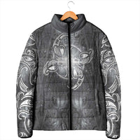 New Zealand Matariki Ururangi Padded Jacket Maori Moko Grey Galaxy LT05 - Polynesian Pride