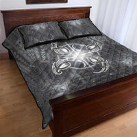 New Zealand Matariki Ururangi Quilt Bed Set Maori Moko Grey Galaxy