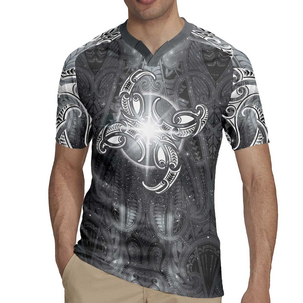 New Zealand Matariki Ururangi Rugby Jersey Maori Moko Grey Galaxy