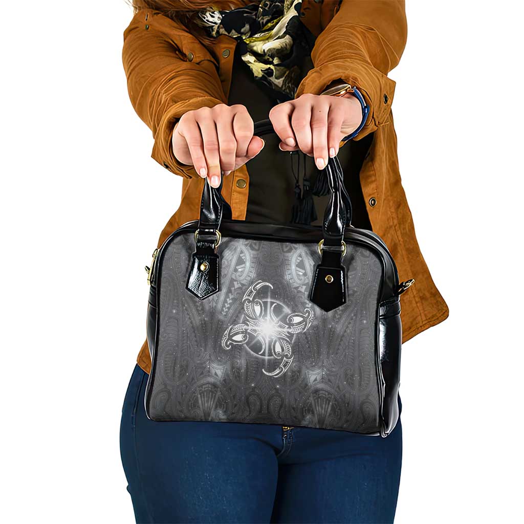 New Zealand Matariki Ururangi Shoulder Handbag Maori Moko Grey Galaxy LT05 One Size Grey - Polynesian Pride