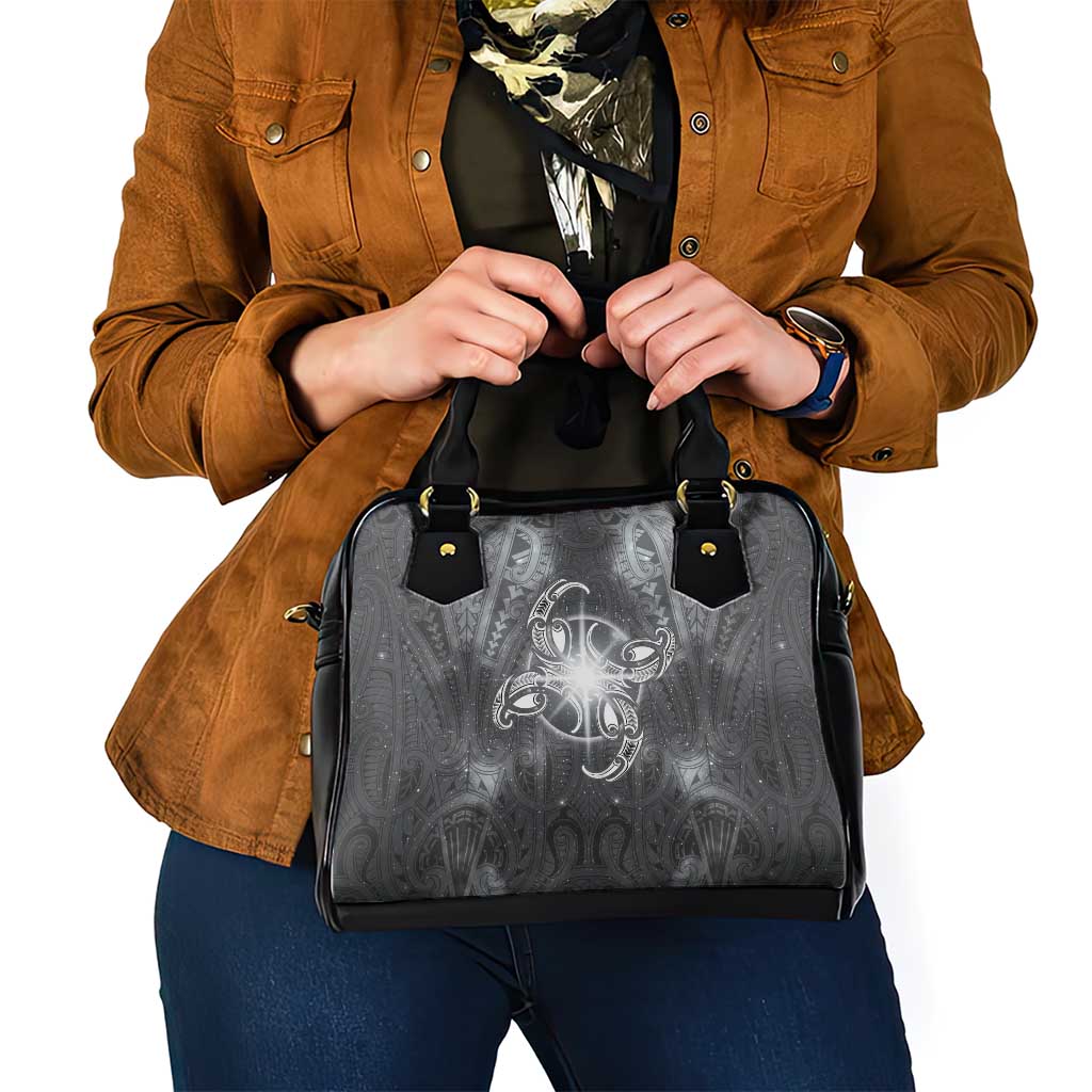 New Zealand Matariki Ururangi Shoulder Handbag Maori Moko Grey Galaxy LT05 - Polynesian Pride