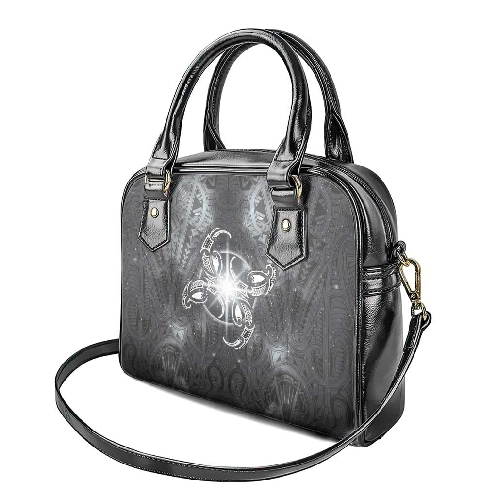 New Zealand Matariki Ururangi Shoulder Handbag Maori Moko Grey Galaxy LT05 - Polynesian Pride