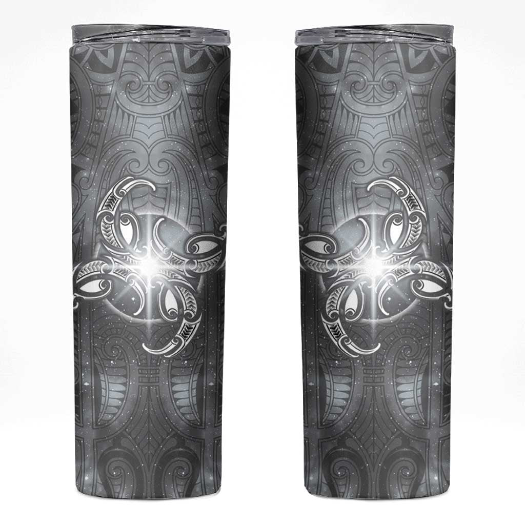 New Zealand Matariki Ururangi Skinny Tumbler Maori Moko Grey Galaxy LT05 Grey - Polynesian Pride