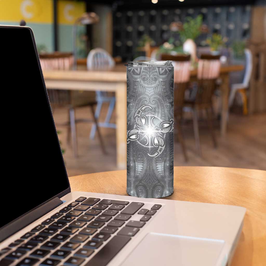New Zealand Matariki Ururangi Skinny Tumbler Maori Moko Grey Galaxy LT05 - Polynesian Pride