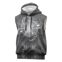 New Zealand Matariki Ururangi Sleeveless Hoodie Maori Moko Grey Galaxy LT05 Grey - Polynesian Pride