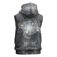 New Zealand Matariki Ururangi Sleeveless Zip Hoodie Maori Moko Grey Galaxy LT05 - Polynesian Pride
