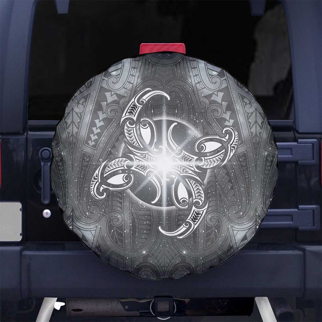 New Zealand Matariki Ururangi Spare Tire Cover Maori Moko Grey Galaxy LT05 No hole Grey - Polynesian Pride
