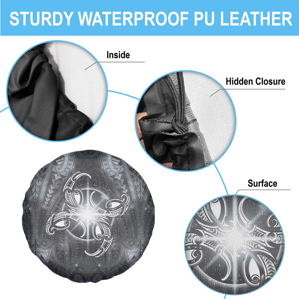 New Zealand Matariki Ururangi Spare Tire Cover Maori Moko Grey Galaxy LT05 - Polynesian Pride