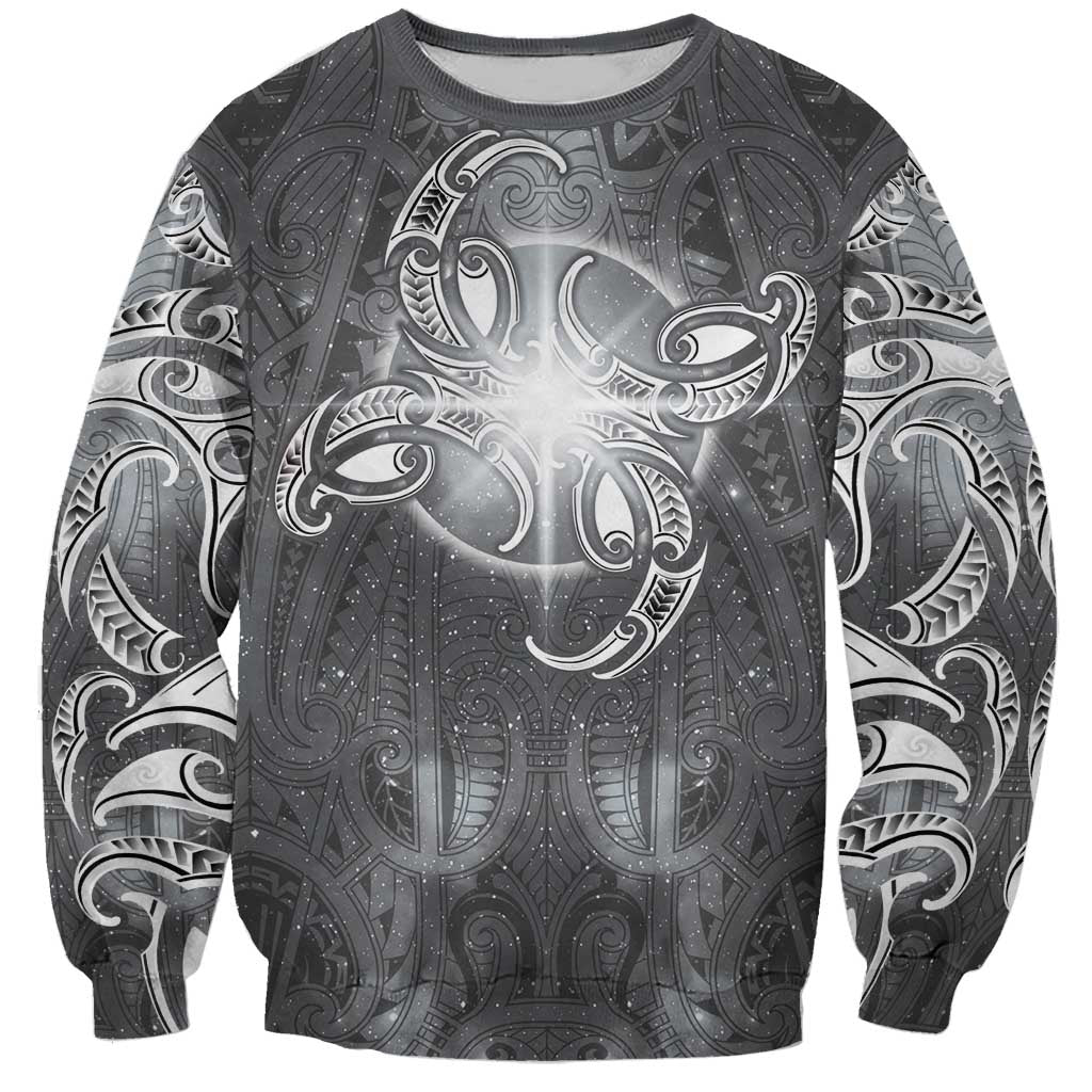 New Zealand Matariki Ururangi Sweatshirt Maori Moko Grey Galaxy LT05 Unisex Grey - Polynesian Pride