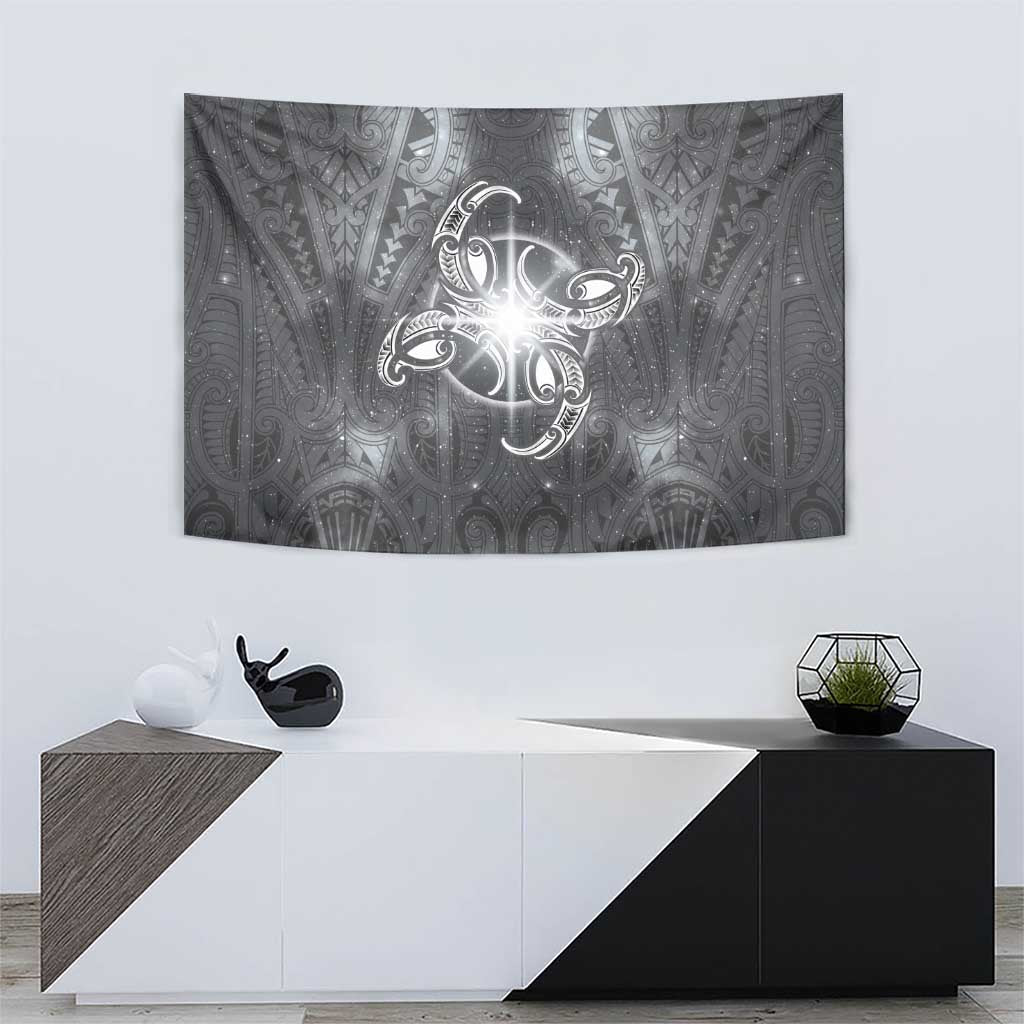 New Zealand Matariki Ururangi Tapestry Maori Moko Grey Galaxy