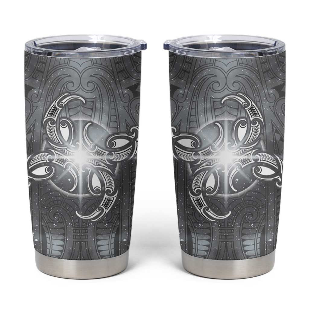 New Zealand Matariki Ururangi Tumbler Cup Maori Moko Grey Galaxy
