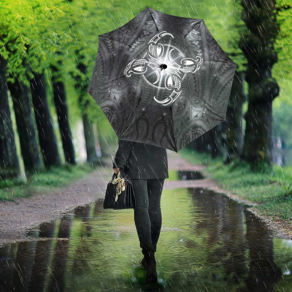 New Zealand Matariki Ururangi Umbrella Maori Moko Grey Galaxy