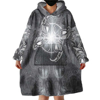 New Zealand Matariki Ururangi Wearable Blanket Hoodie Maori Moko Grey Galaxy LT05 - Polynesian Pride