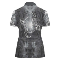 New Zealand Matariki Ururangi Women Polo Shirt Maori Moko Grey Galaxy LT05 - Polynesian Pride
