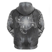 New Zealand Matariki Ururangi Zip Hoodie Maori Moko Grey Galaxy LT05 - Polynesian Pride