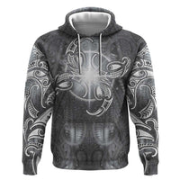 New Zealand Matariki Ururangi Zip Hoodie Maori Moko Grey Galaxy LT05 Pullover Hoodie Grey - Polynesian Pride