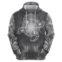 New Zealand Matariki Ururangi Zip Hoodie Maori Moko Grey Galaxy LT05 - Polynesian Pride