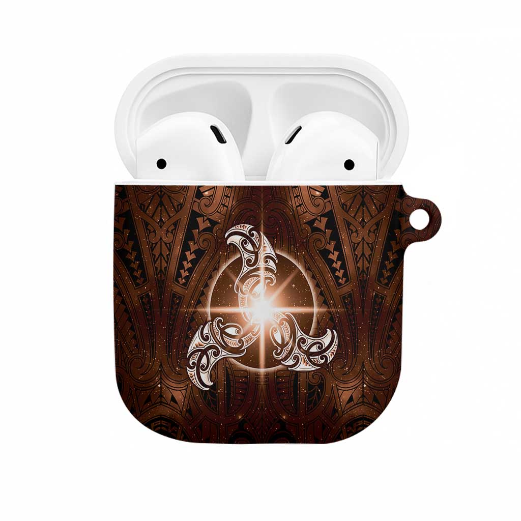New Zealand Matariki Tupuanuku AirPods Case Maori Moko Brown Galaxy LT05 Brown - Polynesian Pride