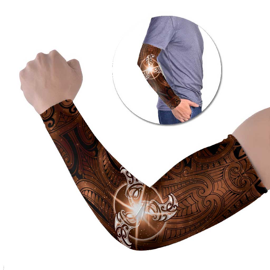 New Zealand Matariki Tupuanuku Arm Sleeves Maori Moko Brown Galaxy LT05 Set of 2 Brown - Polynesian Pride