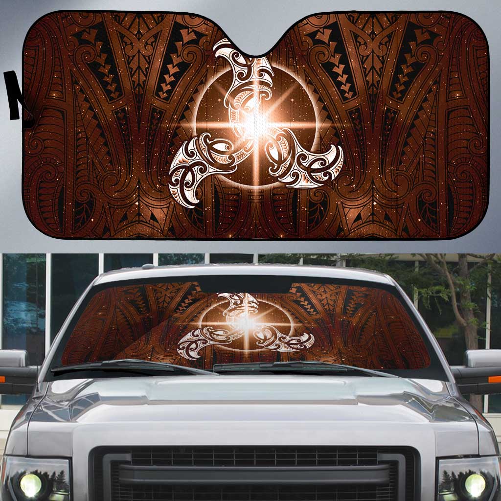 New Zealand Matariki Tupuanuku Auto Sun Shade Maori Moko Brown Galaxy