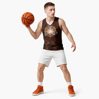 New Zealand Matariki Tupuanuku Basketball Jersey Maori Moko Brown Galaxy LT05 - Polynesian Pride