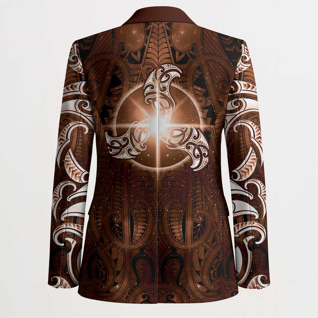 New Zealand Matariki Tupuanuku Blazer Maori Moko Brown Galaxy
