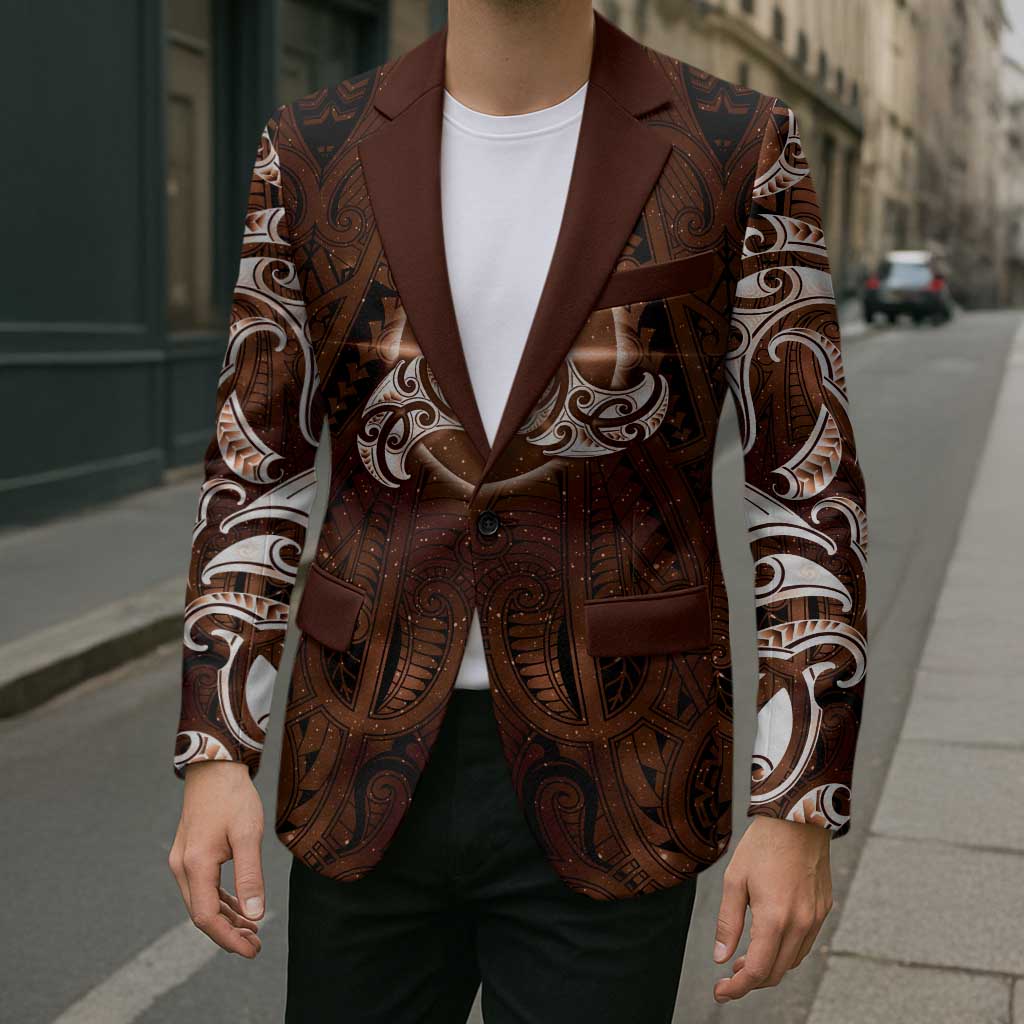 New Zealand Matariki Tupuanuku Blazer Maori Moko Brown Galaxy