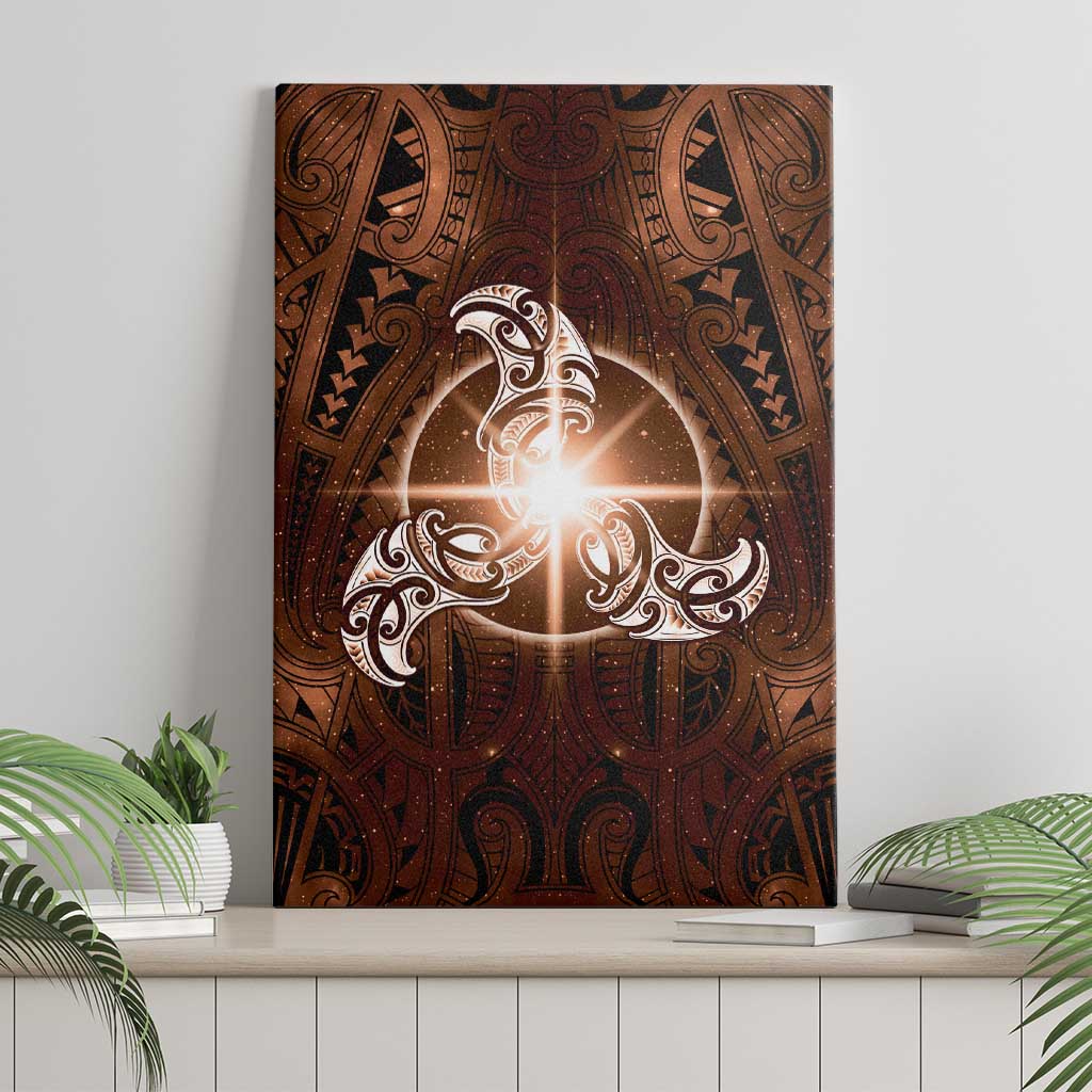 New Zealand Matariki Tupuanuku Canvas Wall Art Maori Moko Brown Galaxy LT05 - Polynesian Pride