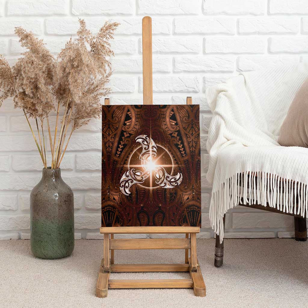 New Zealand Matariki Tupuanuku Canvas Wall Art Maori Moko Brown Galaxy LT05 - Polynesian Pride