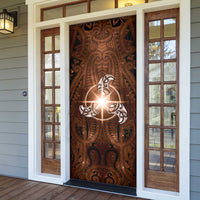 New Zealand Matariki Tupuanuku Door Cover Maori Moko Brown Galaxy